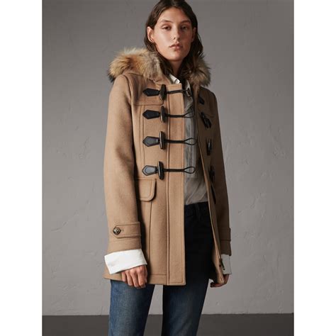 burberry wool coats women|burberry wool duffle coat women's.